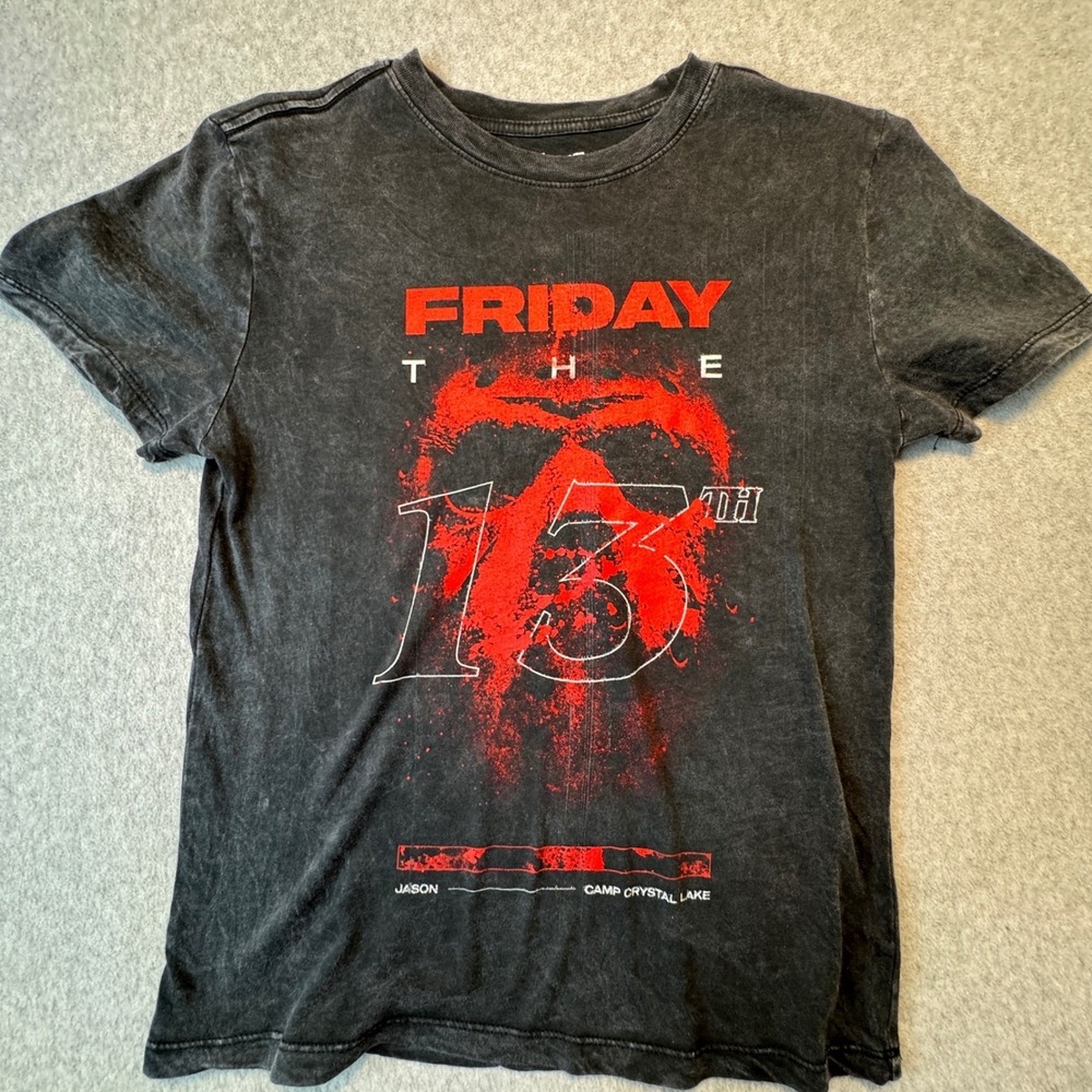 Mad‎ Engine Friday the 13th Graphic T-Shirt Jason Voorhees Mineral Wash Mens XS